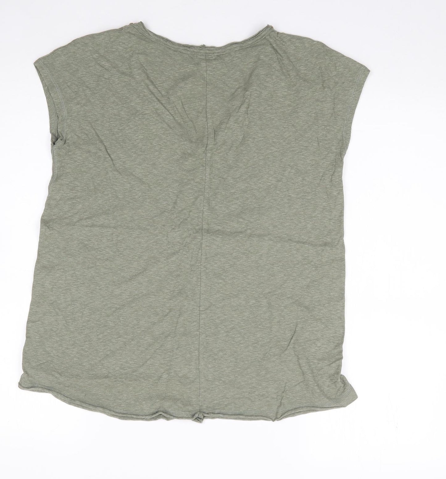 River Island Womens Green  Cotton Basic Tank Size 6 V-Neck