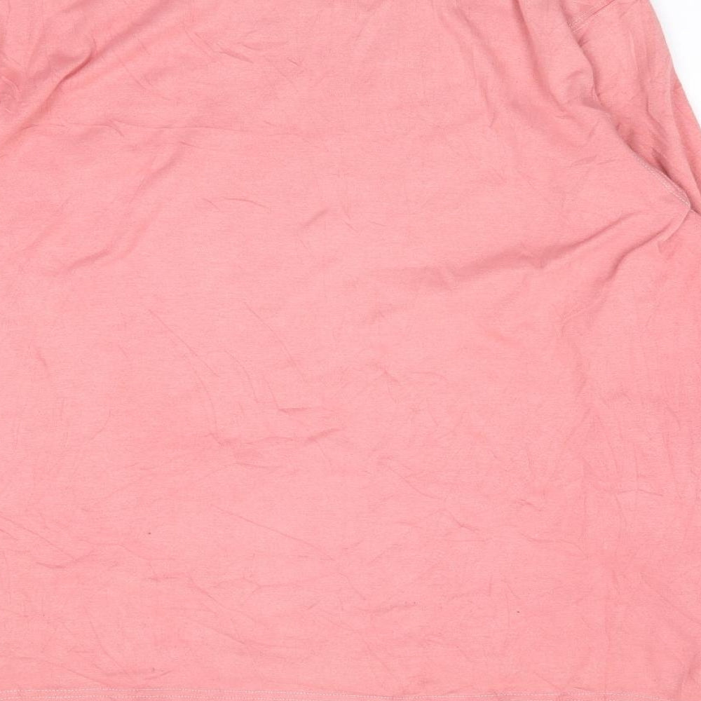 Lands' End Womens Pink  Cotton Jersey T-Shirt Size L Roll Neck