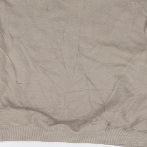 Boohoo Womens Beige  Cotton Pullover Sweatshirt Size L  Pullover