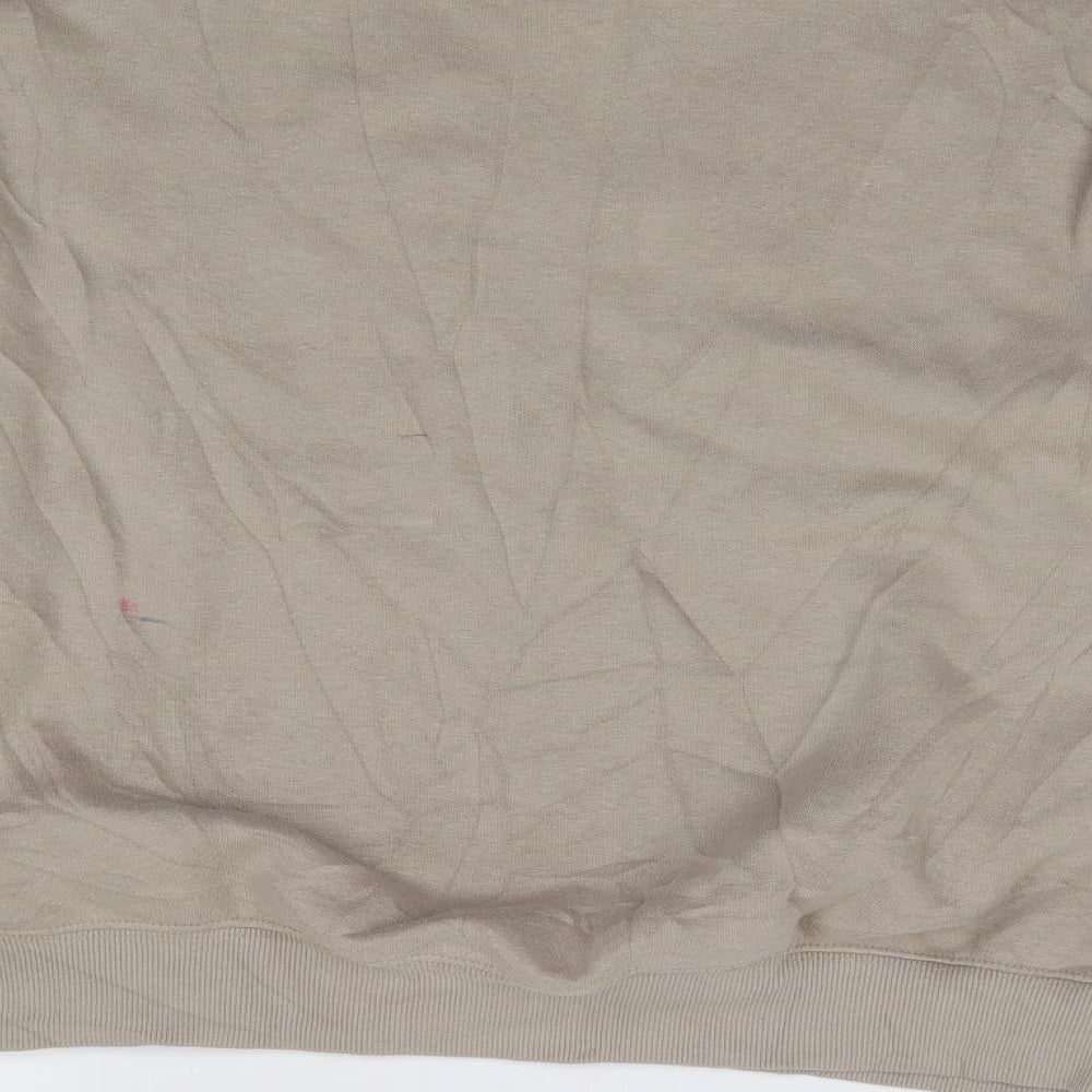 Boohoo Womens Beige  Cotton Pullover Sweatshirt Size L  Pullover