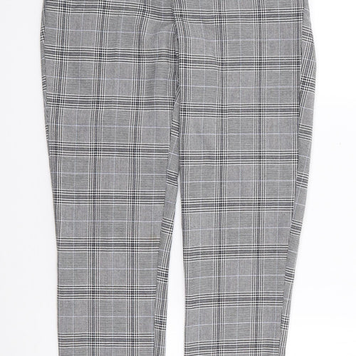 RESERVED Womens Black Plaid Polyester Trousers  Size 6 L26 in Regular Zip