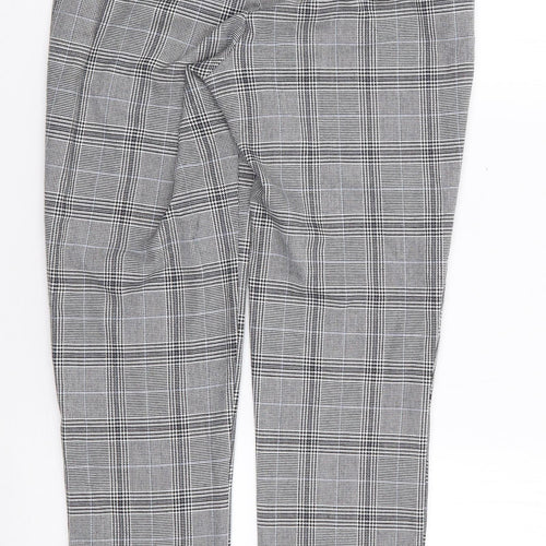 RESERVED Womens Black Plaid Polyester Trousers  Size 6 L26 in Regular Zip