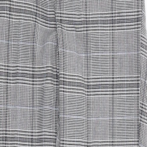 RESERVED Womens Black Plaid Polyester Trousers  Size 6 L26 in Regular Zip