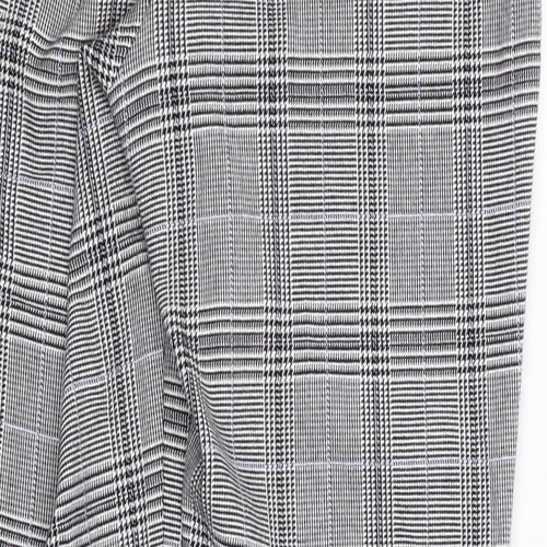 RESERVED Womens Black Plaid Polyester Trousers  Size 6 L26 in Regular Zip