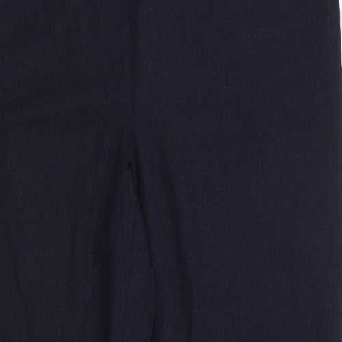 Papaya Womens Blue  Linen Trousers  Size 20 L28 in Regular Zip