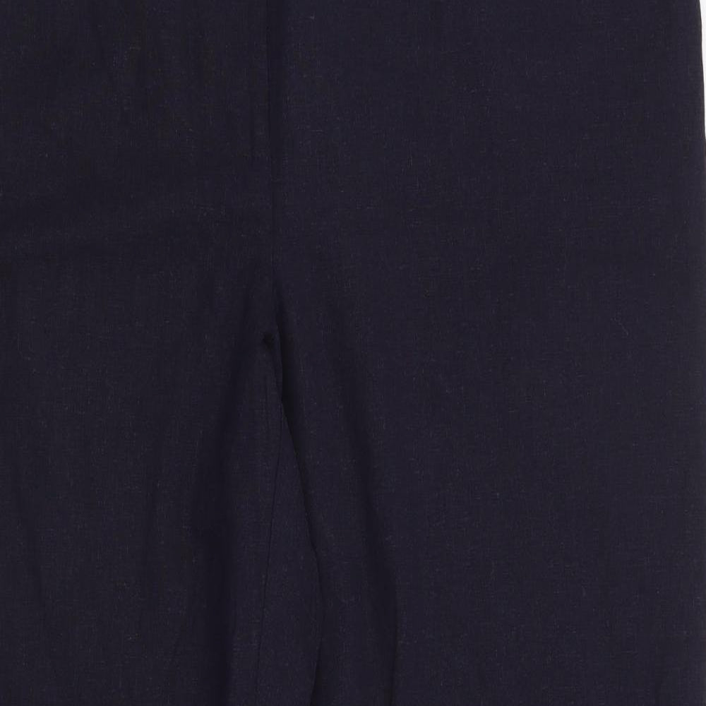 Papaya Womens Blue  Linen Trousers  Size 20 L28 in Regular Zip