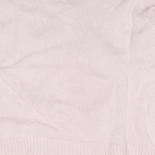 Bonmarche' Womens Pink V-Neck  Acrylic Pullover Jumper Size S