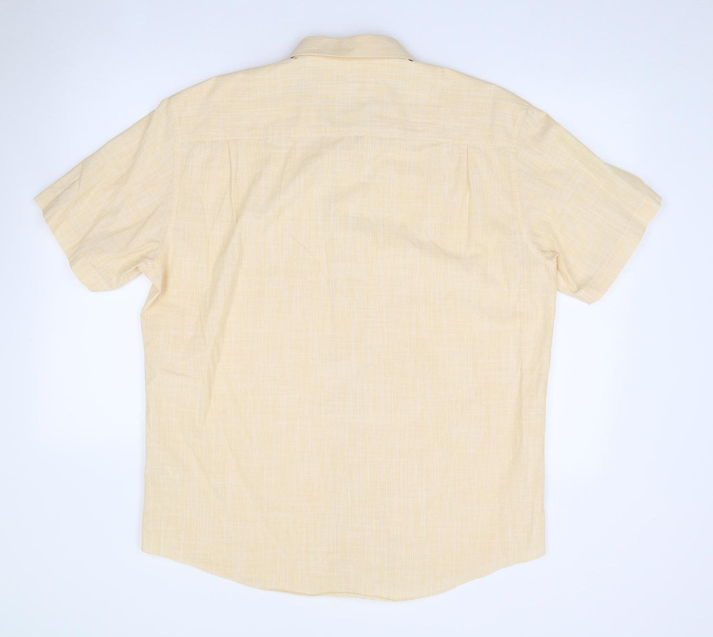 Matalan Mens Yellow  Cotton  Button-Up Size L Collared Button
