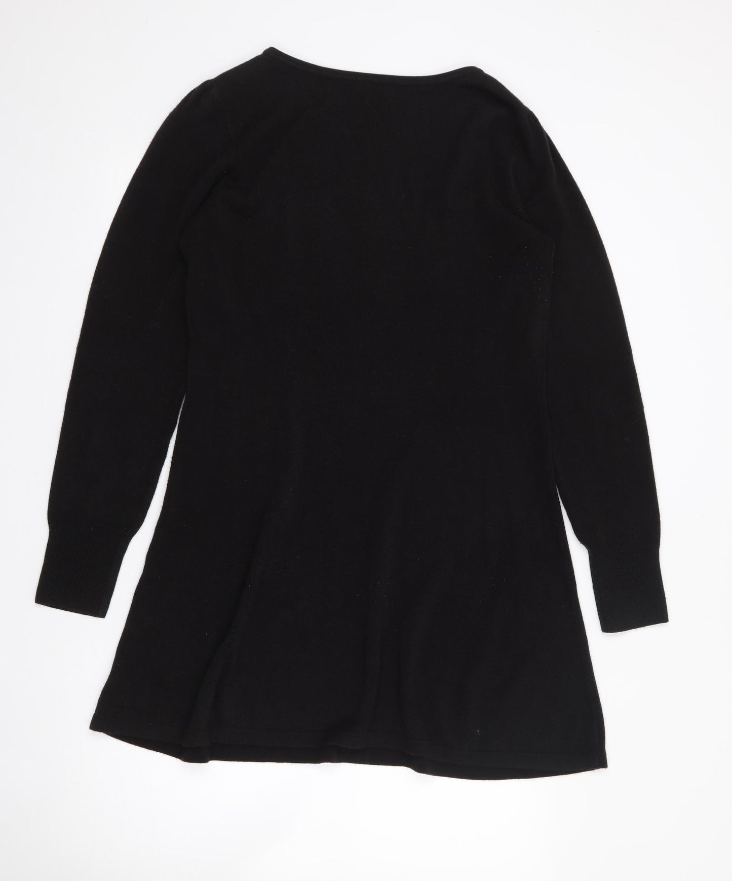 F&F Womens Black  Acrylic Jumper Dress  Size 14  Round Neck Pullover