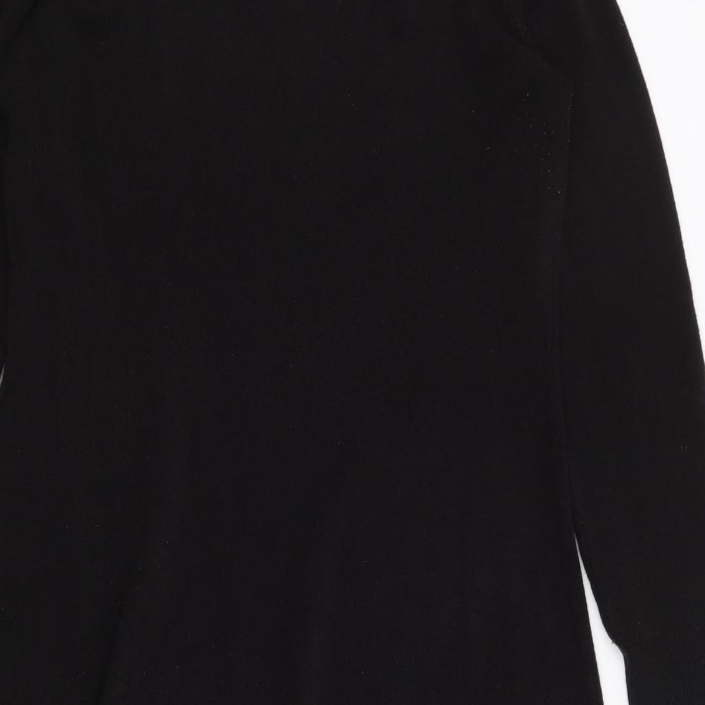 F&F Womens Black  Acrylic Jumper Dress  Size 14  Round Neck Pullover