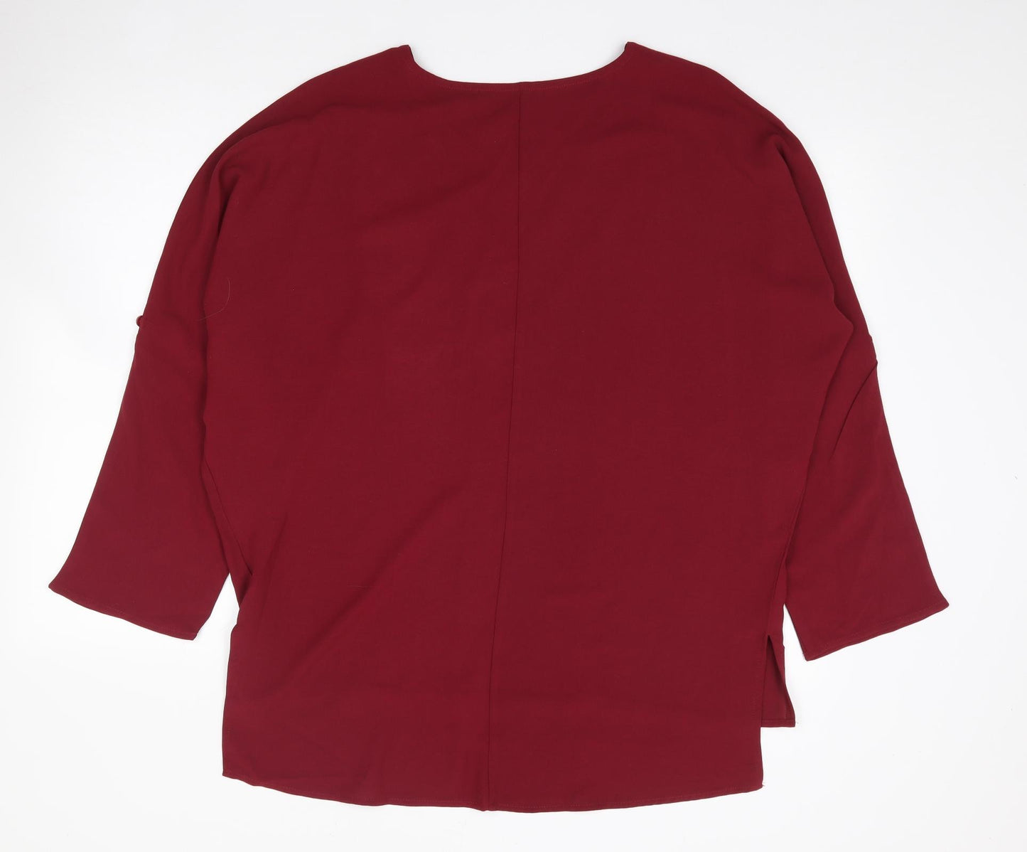 SheIn Womens Red  Polyester Jersey Blouse Size L V-Neck