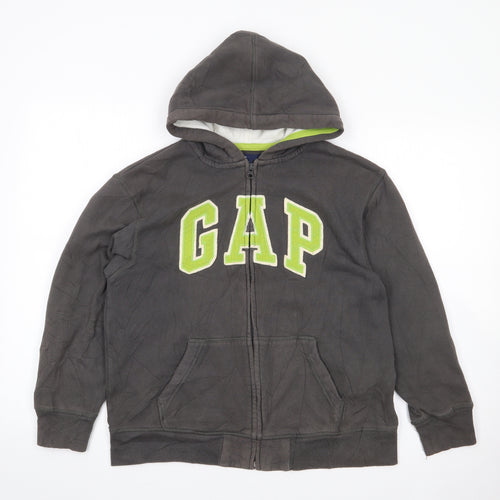 Gap Boys Grey  Cotton Full Zip Hoodie Size 10-11 Years  Zip