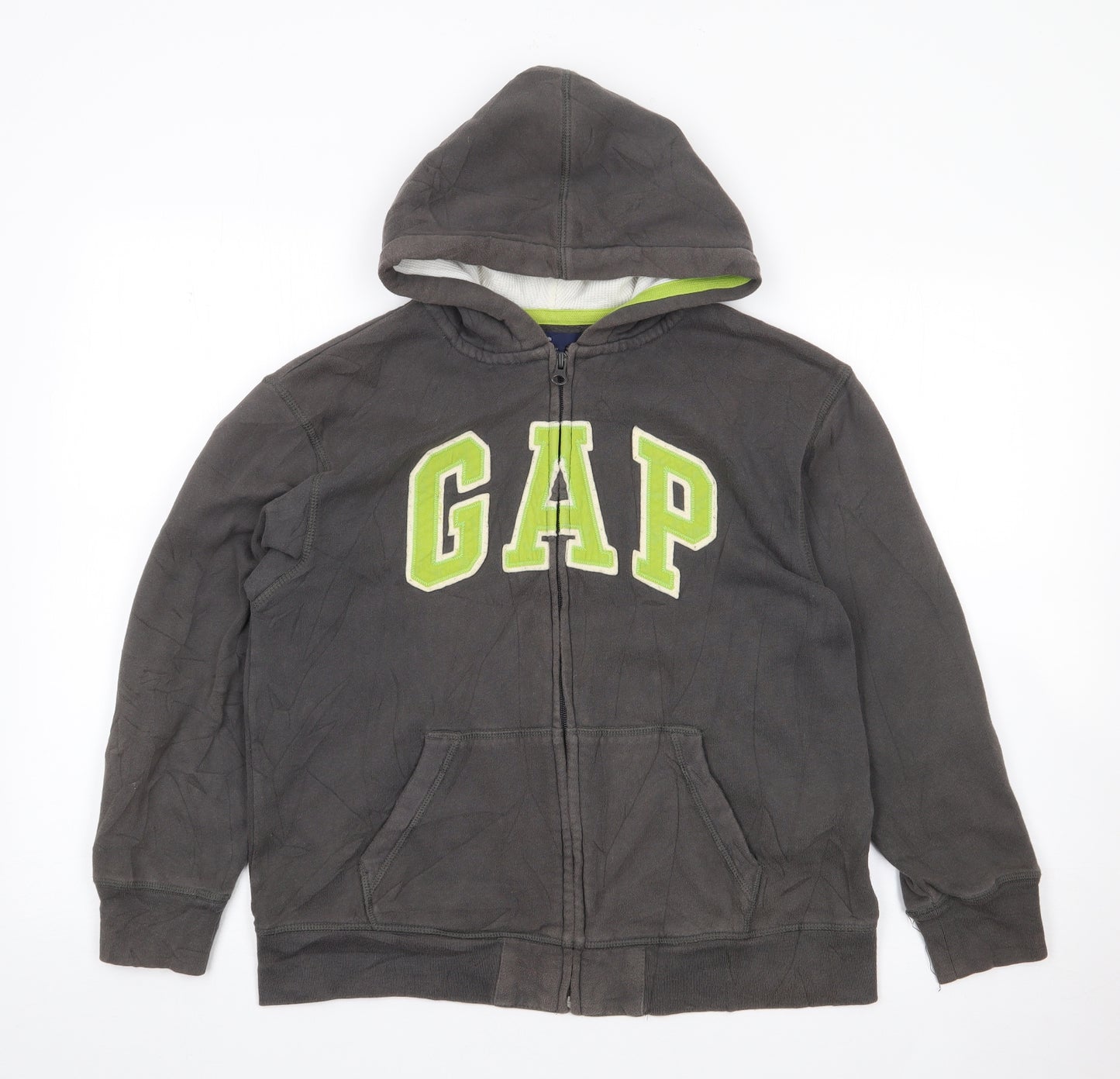 Gap Boys Grey  Cotton Full Zip Hoodie Size 10-11 Years  Zip