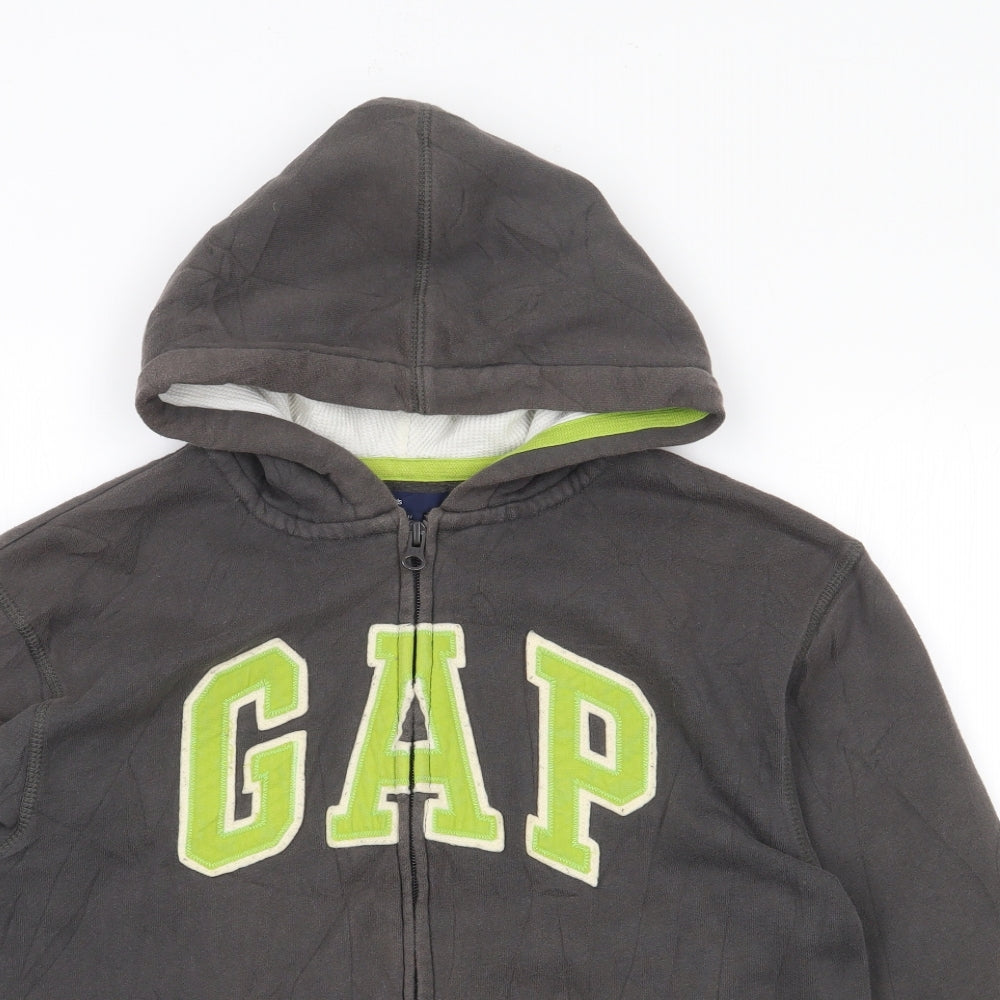 Gap Boys Grey  Cotton Full Zip Hoodie Size 10-11 Years  Zip