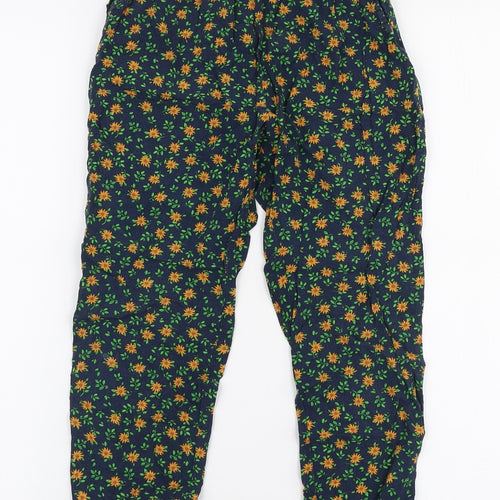 NEXT Girls Multicoloured Floral Viscose Jogger Trousers Size 9 Months  Slim Drawstring