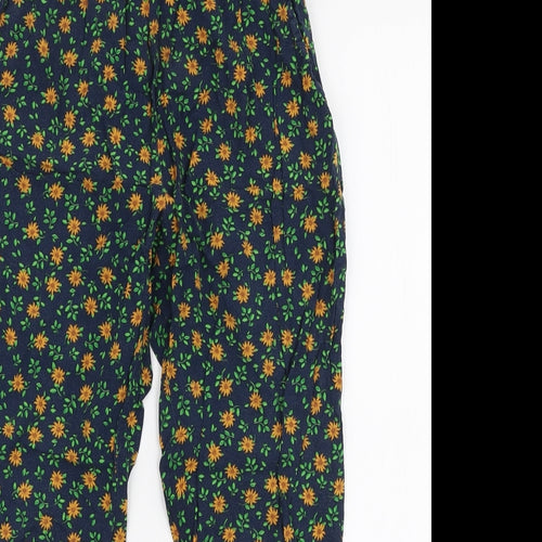 NEXT Girls Multicoloured Floral Viscose Jogger Trousers Size 9 Months  Slim Drawstring