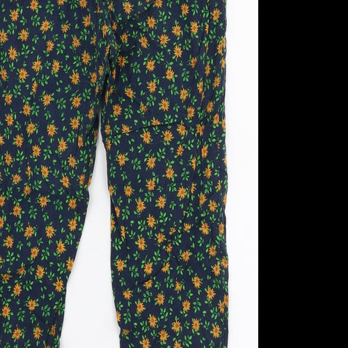 NEXT Girls Multicoloured Floral Viscose Jogger Trousers Size 9 Months  Slim Drawstring