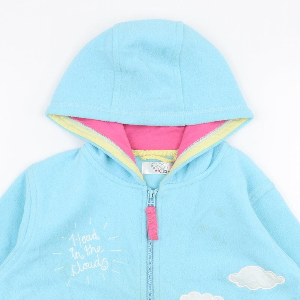 GR8 Kids Girls Blue   Jacket  Size 3-4 Years  Zip - Giraffe