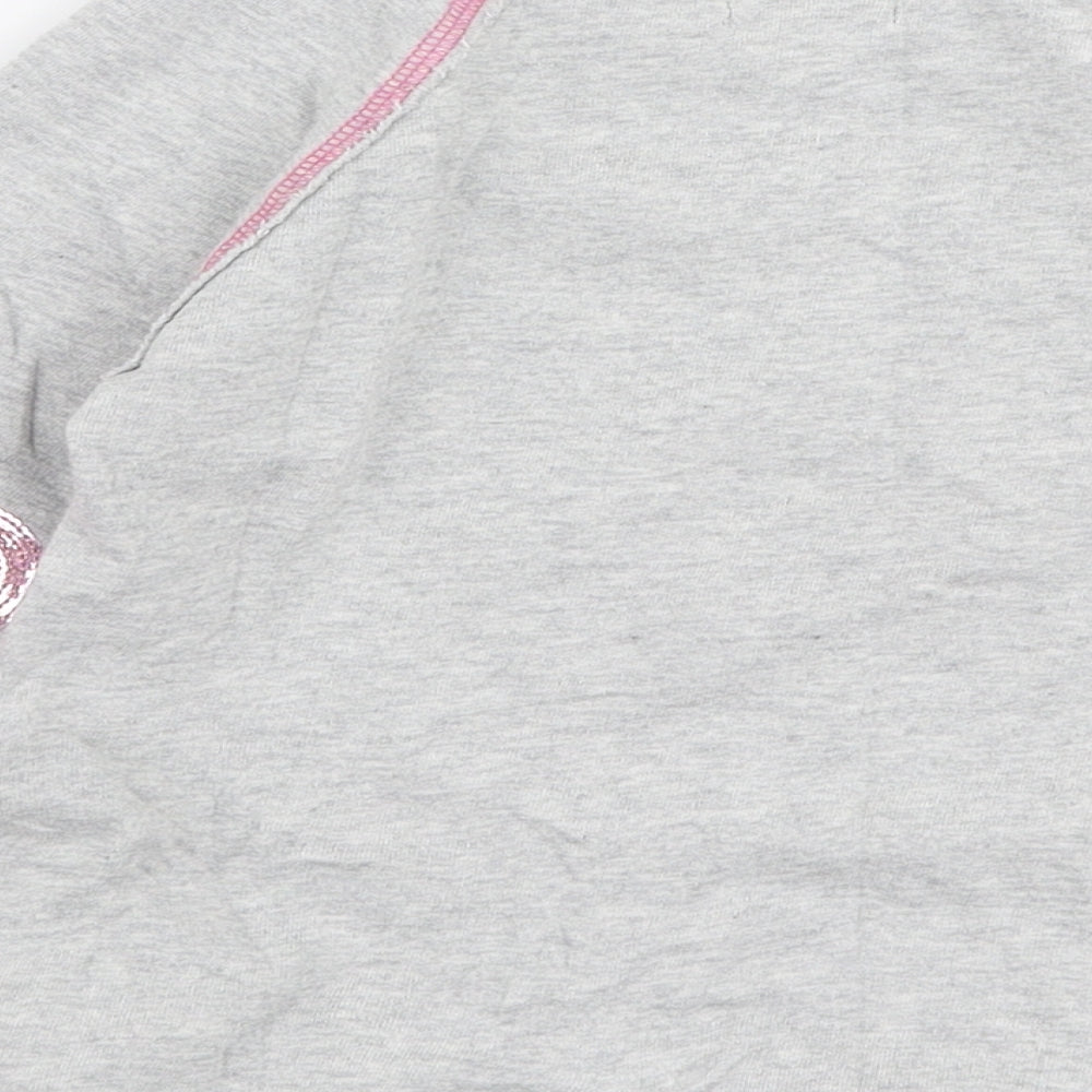 Hatley Girls Grey  Cotton Pullover Sweatshirt Size 4 Years  Pullover - Heart
