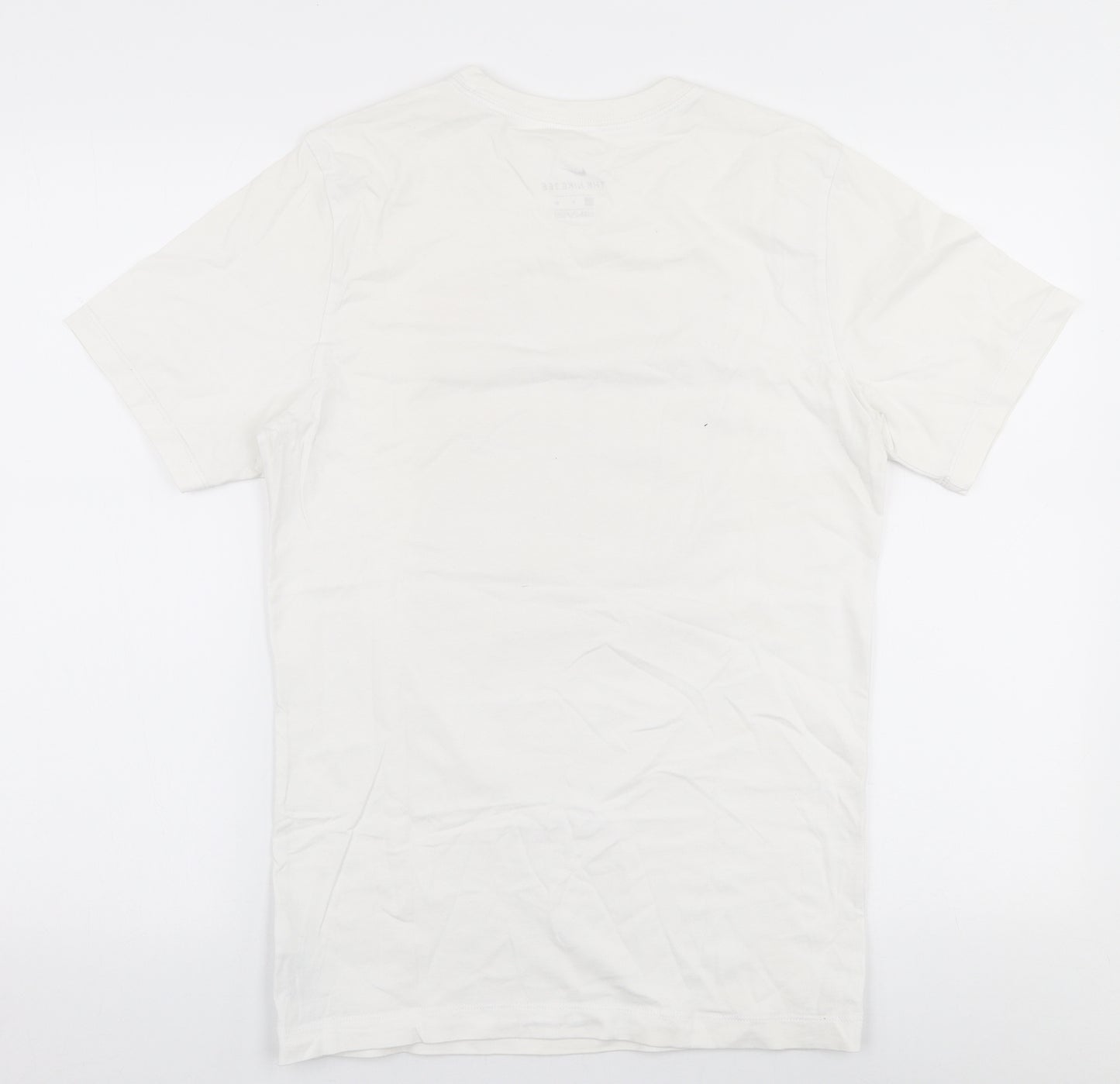 Nike Mens White  Cotton  T-Shirt Size S Round Neck  - Desert
