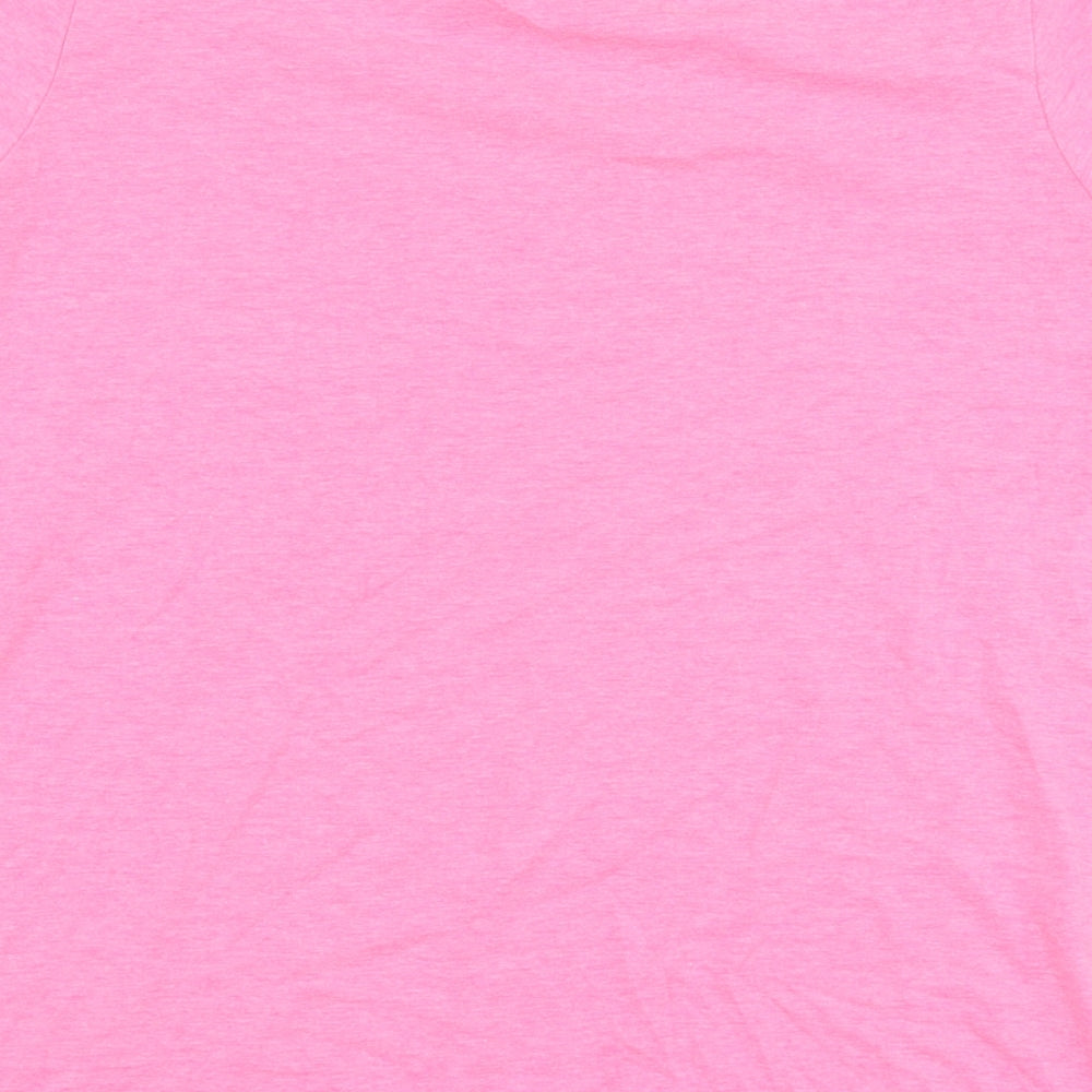 NEXT Girls Pink  Cotton Jersey T-Shirt Size 11 Years Round Neck Pullover - Rainbow