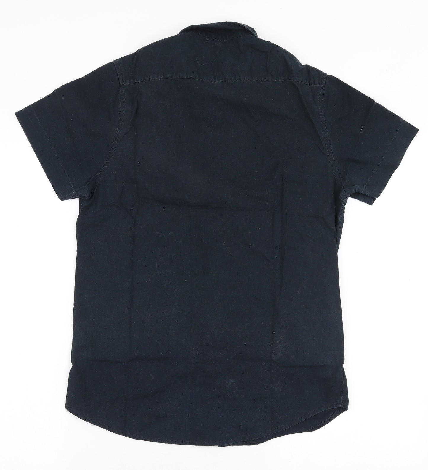 Industrialize Mens Blue  Polyester  Polo Size S Collared Button
