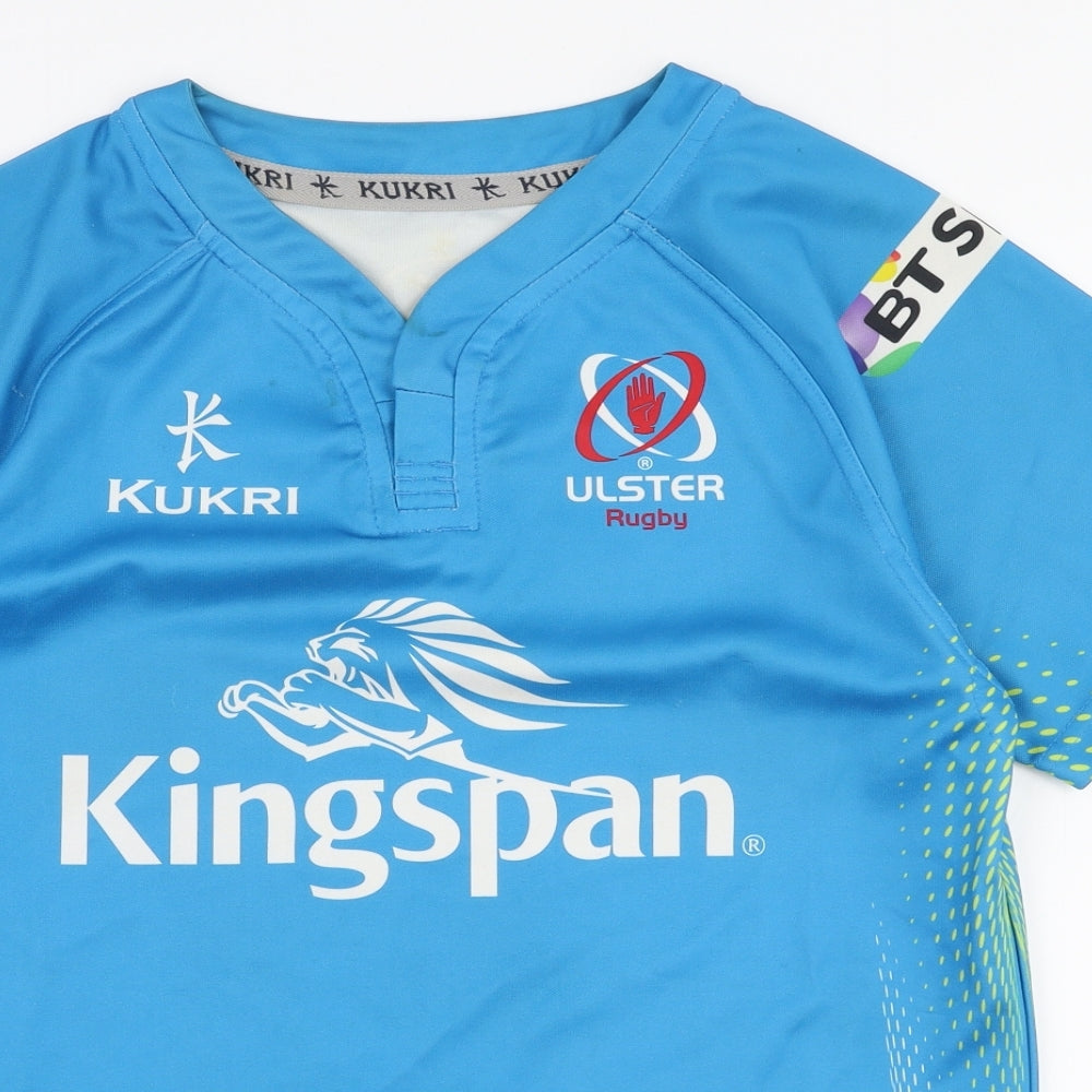 Kukri Mens Blue  Polyester Jersey T-Shirt Size M V-Neck Pullover - Rugby