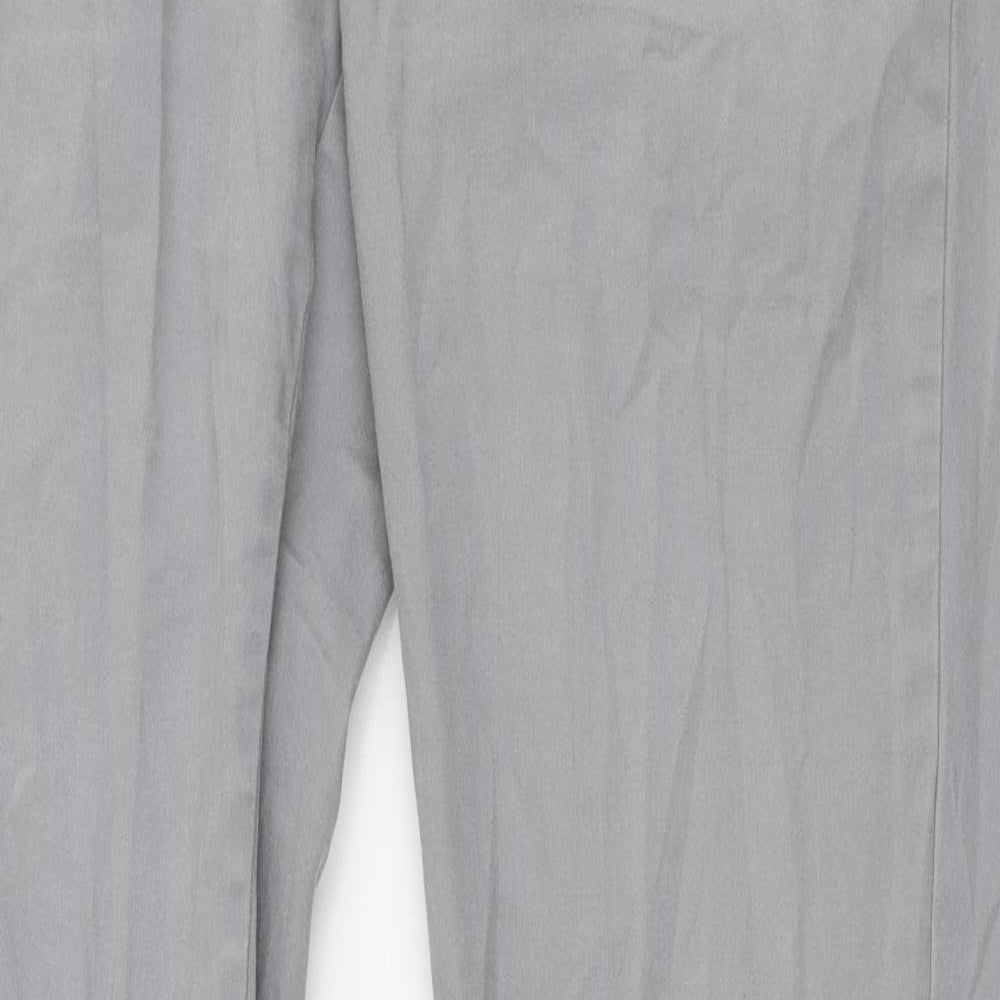 ASOS Mens Grey  Cotton Chino Trousers Size 30 in L34 in Slim Button
