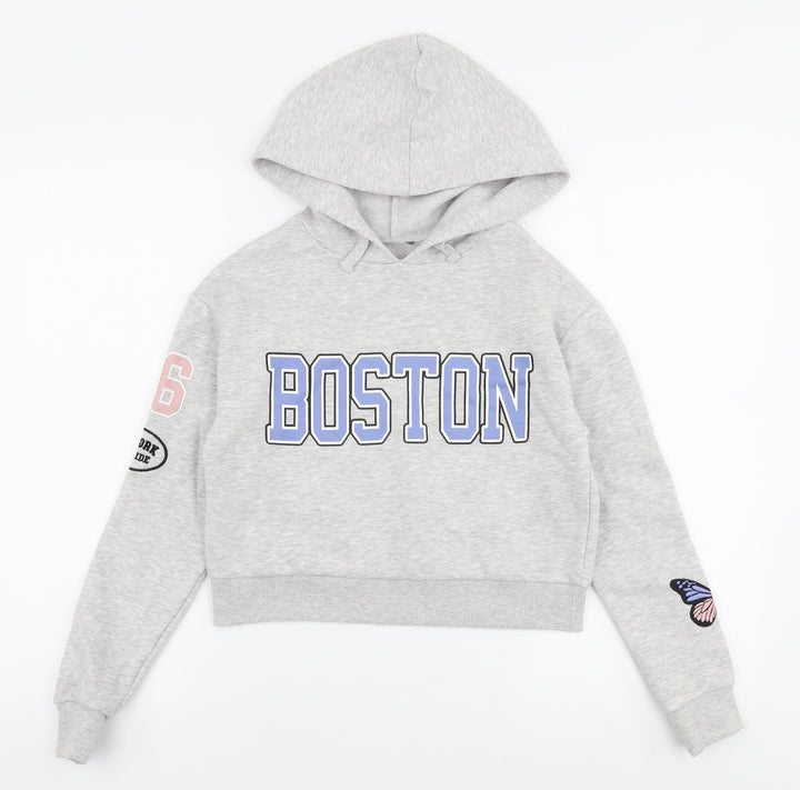 Preworn Womens Grey Polyester Pullover Hoodie Size XS Pullover - Boston