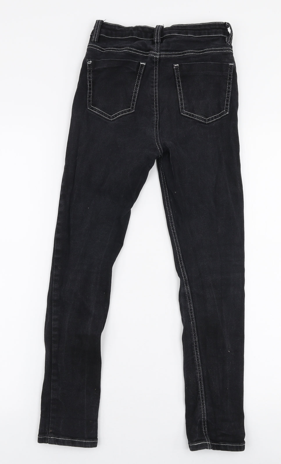 The Rockin Rev Womens Black  Cotton Skinny Jeans Size 6 L25 in Slim Zip