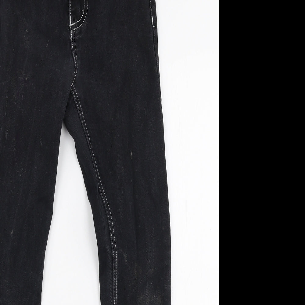 The Rockin Rev Womens Black  Cotton Skinny Jeans Size 6 L25 in Slim Zip