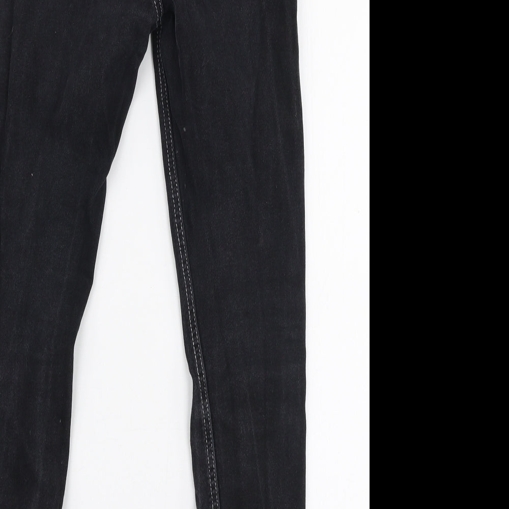 The Rockin Rev Womens Black  Cotton Skinny Jeans Size 6 L25 in Slim Zip