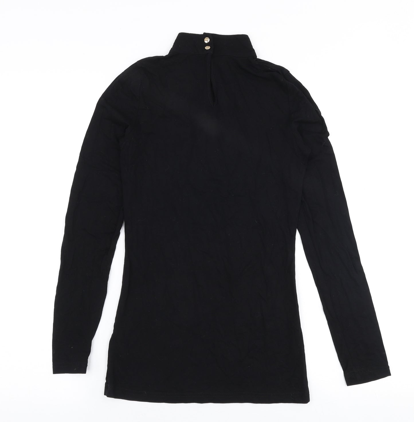 Oasis Womens Black  Viscose Jersey T-Shirt Size XS High Neck