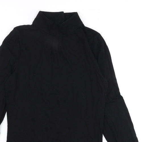 Oasis Womens Black  Viscose Jersey T-Shirt Size XS High Neck