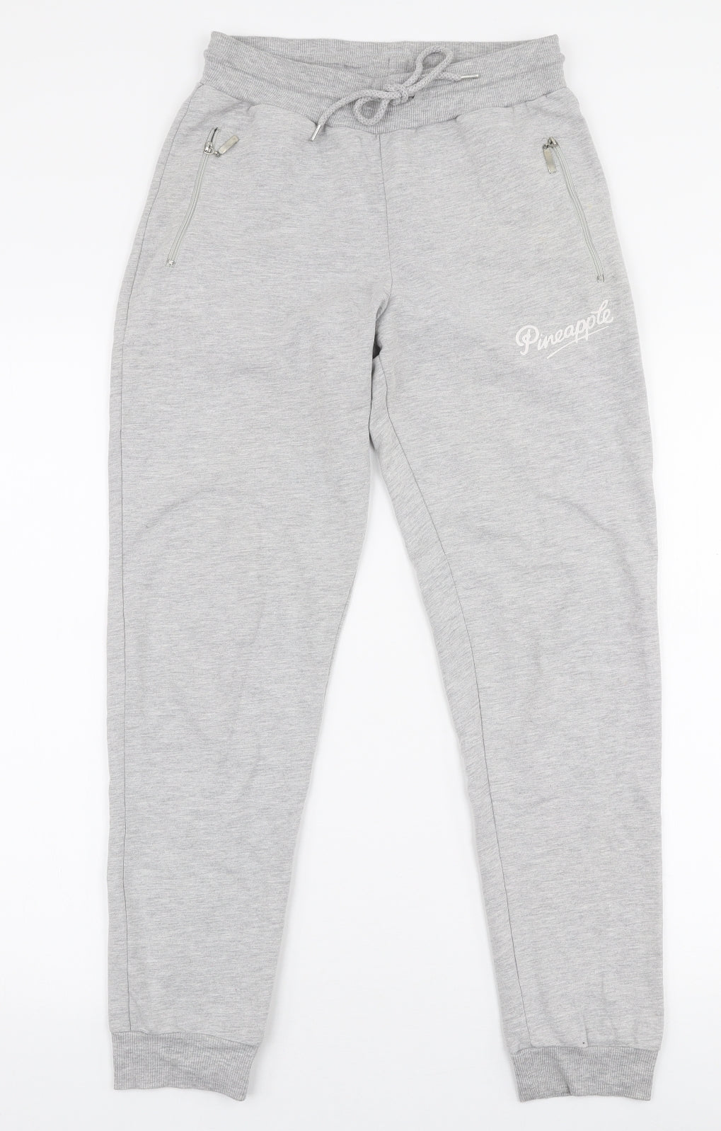 Pineapple  Womens Grey  Cotton Jogger Trousers Size XS L27 in Regular Drawstring