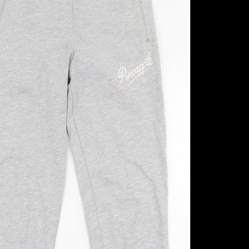 Pineapple  Womens Grey  Cotton Jogger Trousers Size XS L27 in Regular Drawstring