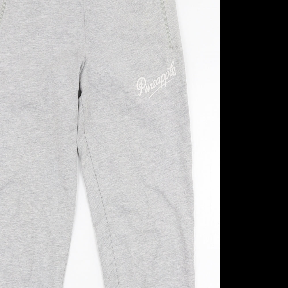 Pineapple  Womens Grey  Cotton Jogger Trousers Size XS L27 in Regular Drawstring