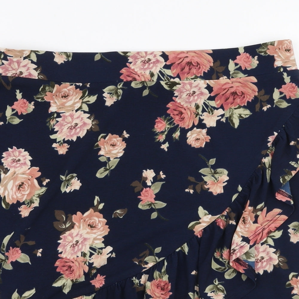 Oasis Womens Multicoloured Floral Polyester A-Line Skirt Size S