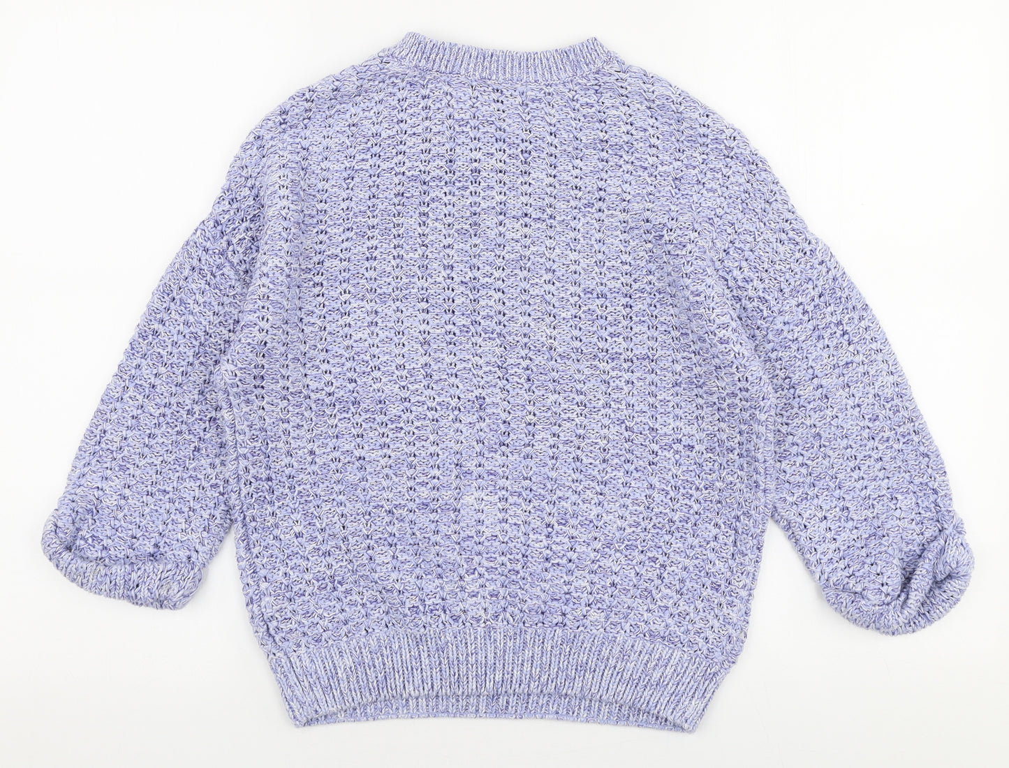 New Look Womens Purple Round Neck  Cotton Pullover Jumper Size 12