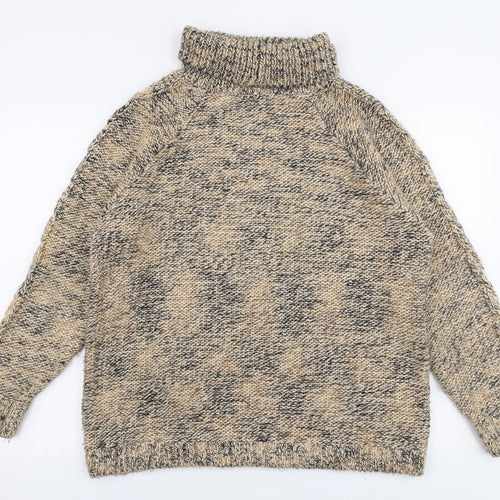 TU Womens Beige Roll Neck  Acrylic Pullover Jumper Size 14