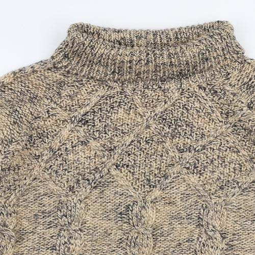 TU Womens Beige Roll Neck  Acrylic Pullover Jumper Size 14