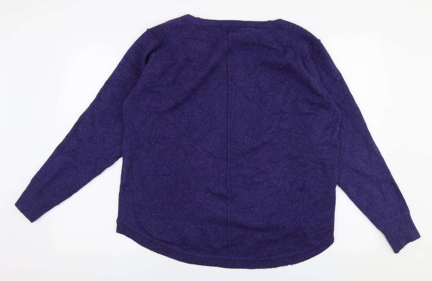 French Connection Womens Purple Round Neck  Acrylic Pullover Jumper Size M