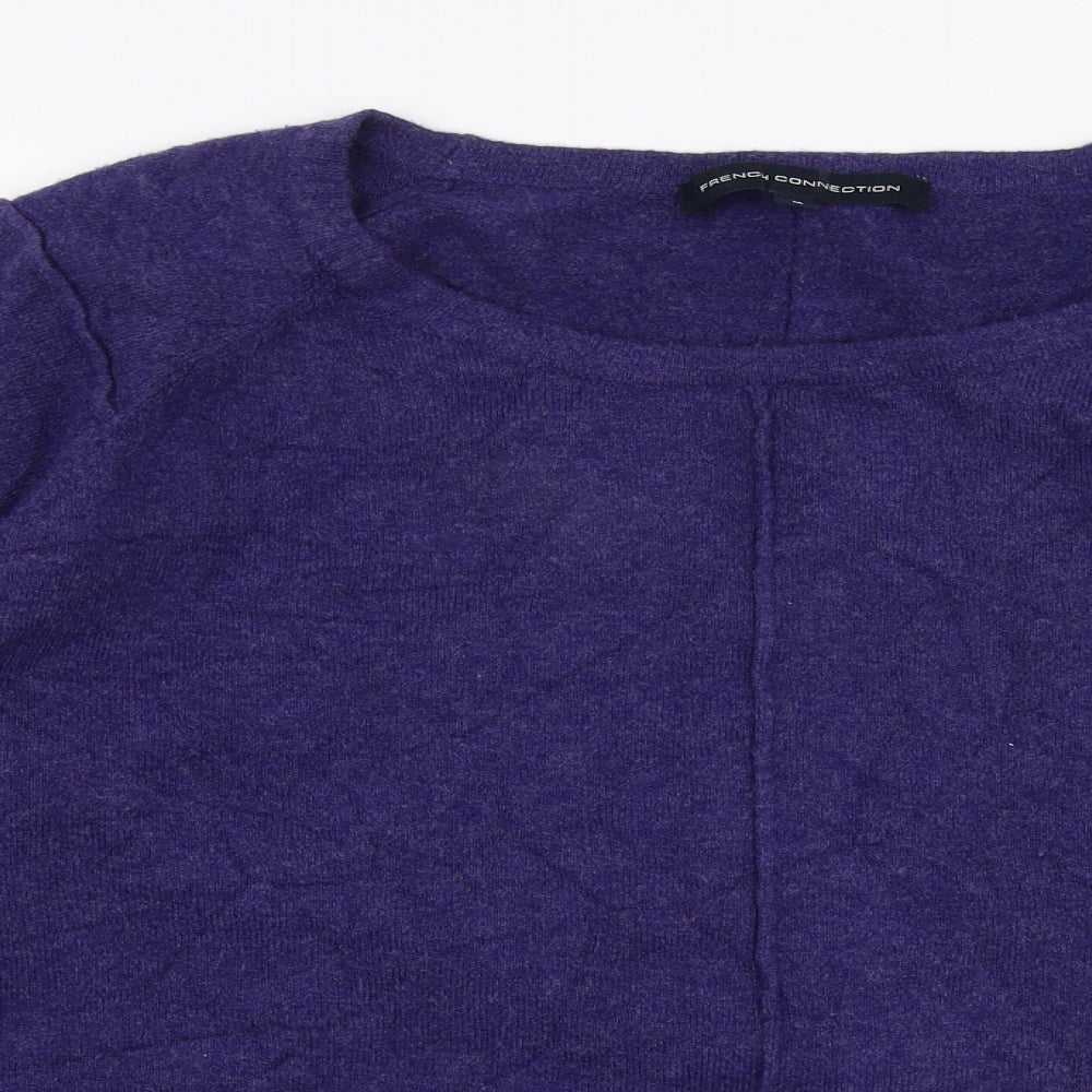 French Connection Womens Purple Round Neck  Acrylic Pullover Jumper Size M