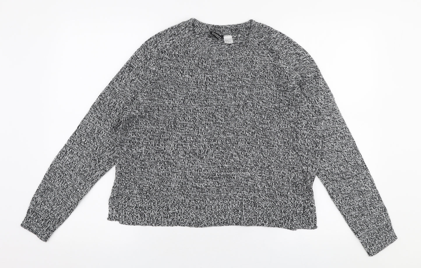 H&M Womens Grey Round Neck  Acrylic Pullover Jumper Size M