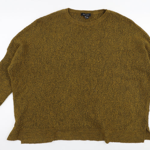New Look Womens Yellow Round Neck  Acrylic Pullover Jumper Size S