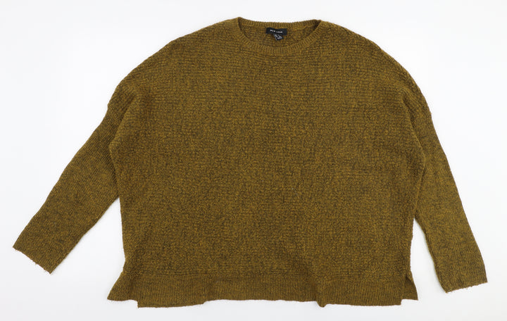 New Look Womens Yellow Round Neck  Acrylic Pullover Jumper Size S