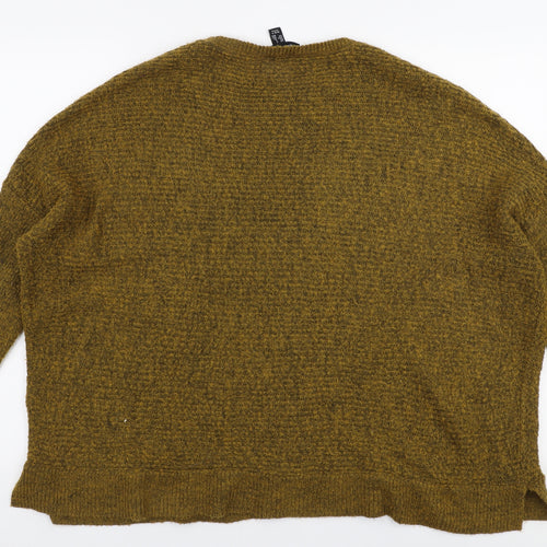 New Look Womens Yellow Round Neck  Acrylic Pullover Jumper Size S