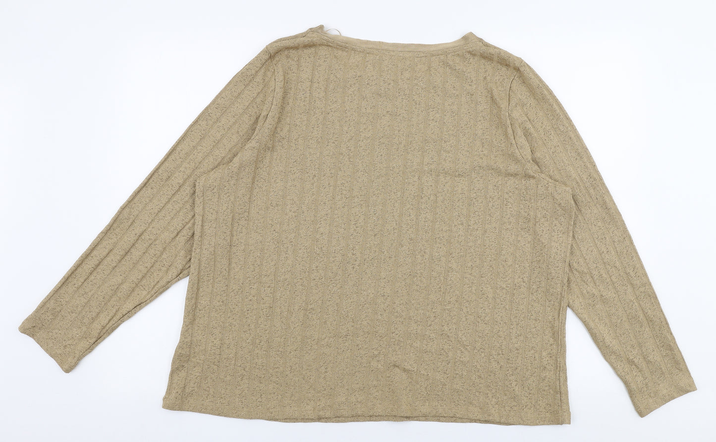 Marks and Spencer Womens Beige Round Neck  Polyester Pullover Jumper Size 20