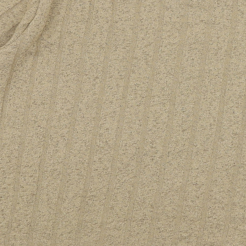 Marks and Spencer Womens Beige Round Neck  Polyester Pullover Jumper Size 20