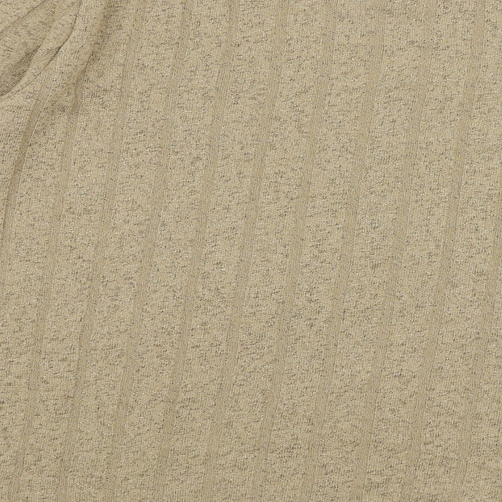 Marks and Spencer Womens Beige Round Neck  Polyester Pullover Jumper Size 20